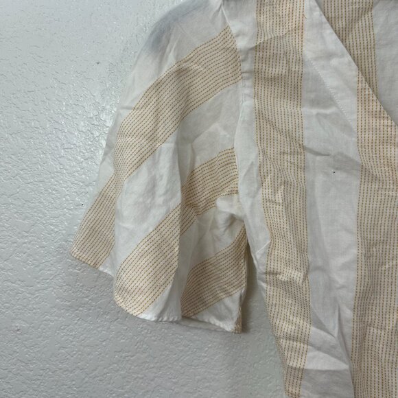 Loft Striped Flutter Sleeve True Wrap Blouse Side Tie - Picture 3 of 11